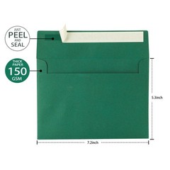 Green Envelopes, 50 Pack, 5 x 7 Inch, A7, Dark Green, 120gsm 5.5×7.5,