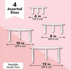 4-Piece Transparent Acrylic Cake Stand Set – Elegant Dessert Display for Events