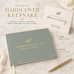 Sage Funeral Guest Book Celebration of Life Memorial Sign In Book