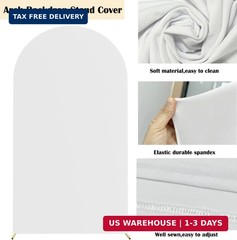 7.2FT Arch Backdrop Cover Spandex Fitted Wedding Arch Covers,Round Top Double-Si