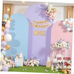 Set of 3 Arch Backdrop Covers(6ft, 5ft, 6FT,5FT,4FT Pink+Light Blue+Lavender