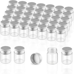 40 Pack 15Ml Empty Glass Jars Screw Aluminum Caps 0.5Oz Mini Cosmetics Container