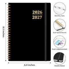 Academic Planner 2026-2027, Weekly and Monthly Calendar (6.4″x8.5″) A5 A.Black