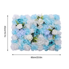 6 Pcs 24» x 16» Blue Artificial Flower Wall Panels Wedding Party Floral Decor