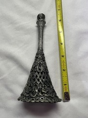 Vintage Posy Tussie Mussie Wedding Bouquet Flower Holder Victorian Gothic-Pewter