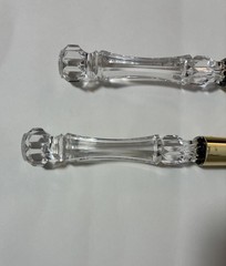 Clear Gold Cake Knife and Server Set, Steel Plated Blades with Acrylic Handles