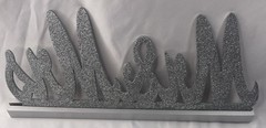 Mr. and Mrs. Wooden Silver Glitter Sign