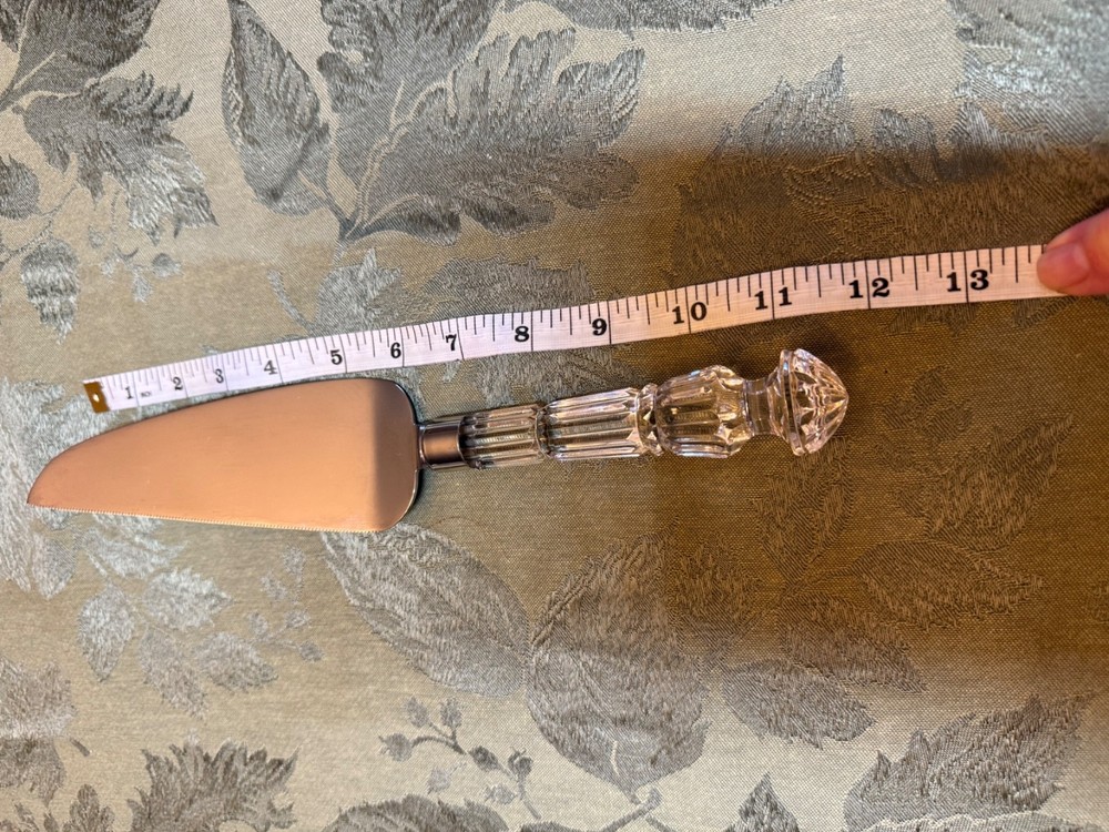 WATERFORD LISMORE BRIDAL CAKE KNIFE SERRATED BLADE W/CRYSTAL HANDLE