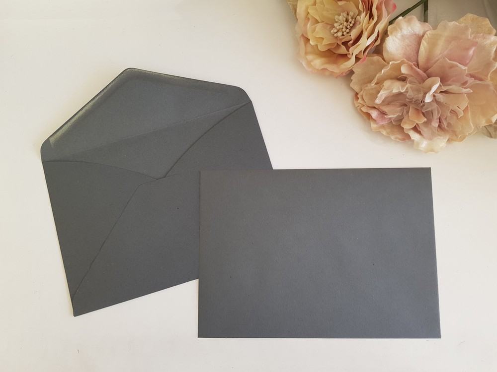 Grey Charcoal C5 envelopes – dark Charcoal fit A5 size wedding invitations bulk