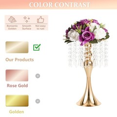 Wedding Centerpieces for Tables, 12.99in Metal Gold Vases S×2pcs,