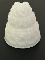 Wedding Cake Wax Candle Table Décor Topper White Anniversary Shower 2″