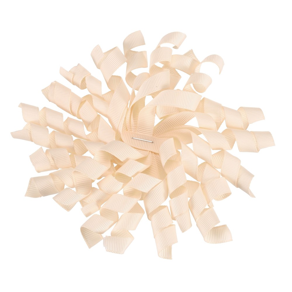 6 Pcs 4 Inch Grosgrain Curly Bows for Gift Wrapping Self-Adhesive Champagne