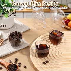 2oz Mini Disposable Tea Cups with Handle – 100 Pack – Clear Disposable Espresso