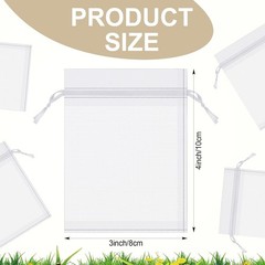 Pack of 1000 White Organza Bags 3×4 Inches for Jewelry Candy