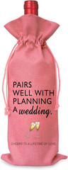 Wine Bag Wedding Gift for Mr and Mrs – Engagement Gift J14-Pink