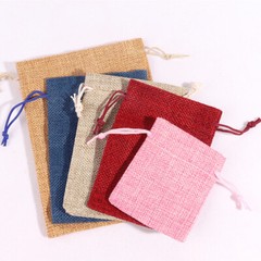 100pcs Wedding Imitation Hemp Favour Gift Bags Jewelry Drawstring Pouch