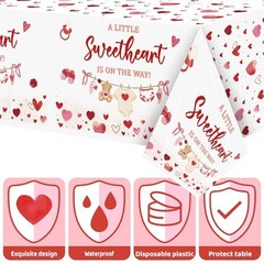 Party Decoration Set – Serves 24 – 112Pcs A Little Valentine’s Day Baby Shower