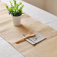 100% Natural Jute Rustic Burlap Table Runner – 12″ Wide x 120″ Long – Perfect