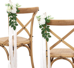 Elegant Pew Flowers Set for Wedding Aisle Decor – 10 Artificial Eucalyptus Bouqu