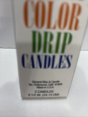 Multi Color Drip Candles, 3-Pack (6 candles total), Unscented White USA New