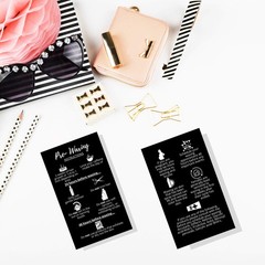 Waxing Aftercare Cards | 50 Pack | Size 2 x 3.5” inches Business Card Size