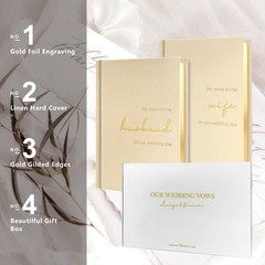 WeddingGiftsWedding Wedding Vow Books His and Hers-Canvas Linen XZ-HW-Beige