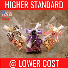 50~ 9×4-1/2×1-1/4″ EXTRA BIG Plastic Pillow Box Party Wedding Favor Cosmetic