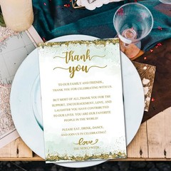 50 PCS Wedding Thank You Place Cards Table Sign Reception 4×6 Inch Decor