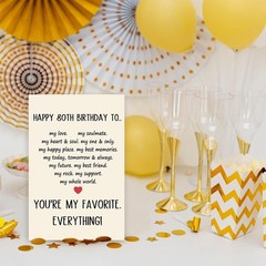 Asmallgf Sweet 80th Birthday Card for Lover, 80 Birthday Gifts for Women Men,…