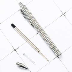 U Scinan 3Pcs Big Diamond Pen Crystal Metal Ballpoint Pens 1.0mm Black Ink Ad…