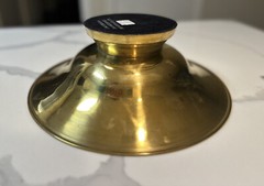Brass Finish Metal Bowl Compote Base Candle Holder Center Piece Table Decor 12″
