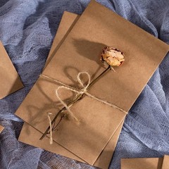 250gsm Kraft Paper Envelope Vintage Pockets Bulk medium, Brown-20