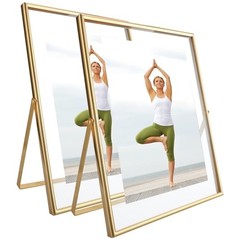 Gold Floating Frame (2 Set), For Picture 7×9, 6×8, 5×7, Tabletop 8″×10″ Gold(U)