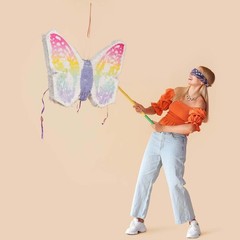 23″ x 19″ ASSORTED Paper Butterfly Pinata with Pastel Colored Wings Decorations