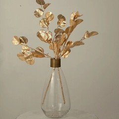 2 Gold 27 in Artificial Eucalyptus LEAF Metallic Faux Greenery Stems Party Event
