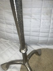 West Elm Set/2 WROUGHT ALUMINUM CANDLE STAND CANDLE HOLDER PILLER 18.5” & 12”