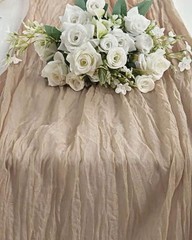 Beige Cheesecloth Table Runner 10 Ft 1 Pcs Gauze Table Runner 120″ x 35″