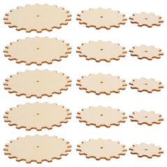 45pcs Wooden Gears Unfinished Cutouts Craft Supplies For Diy Projects Painting