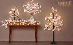 Lighted Cherry Blossom Garland with Timer 48 LED Fairy Lights 6FT for Mantle,