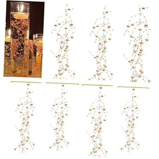 12pcs Pearl String, for Wedding Centerpiece, Vase Filler and Decor for Gold