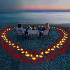 Rose Petals and LED Candles Set for Romantic Decor Valentine Propose Wedding US