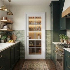 Pantry Door 30×80 Inch – French Interior Door Slab with 10 30×80 Inch – White