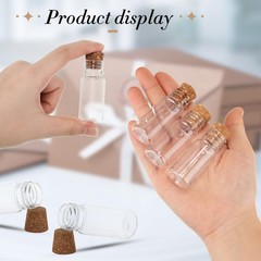 Bokon 50 Packs Mini Plastic Bottles with Corks Stoppers 1 x 2.28 Inch, Clear
