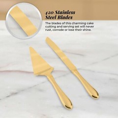 Cake Knife and Server Set, Cake Cutter and Pie Spatula, Cake Serving Set with…