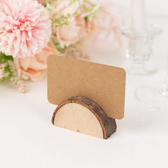 Natural 10 Semicircle 2.5″ Wood Table Sign Holders Place Cards Party Decorations