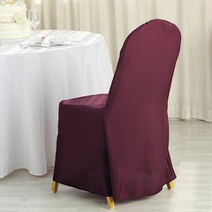100 pcs Burgundy POLYESTER BANQUET CHAIR COVERS Wedding Reception Decorations