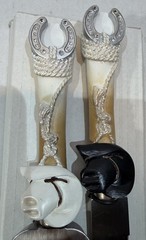 Studio His & Hers Western Wedding Cake Serving Set Cowboy Hats Horseshoes 2Pc