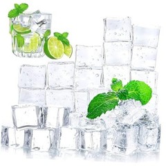 0.8 Inch Fake Ice Cubes, 20 PCS Plastic Clear Ice Cubes for Photography