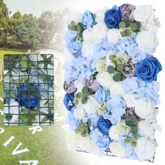 Silk Blue& White& Green 6 Pcs 23.62*15.74in Artificial Flowers Wall Decoration