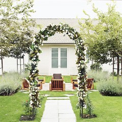 Sturdy Metal Wedding Arch Rustproof Garden Arbor Archway Climbing Plant Decor